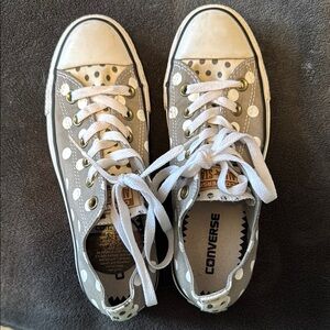 Converse Gray Polka Dot Sneakers